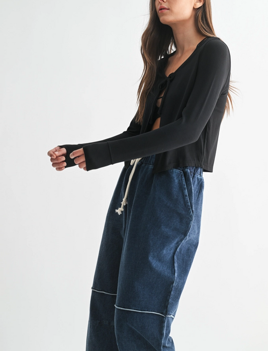 Charming Ballet Tie-Front Sweater