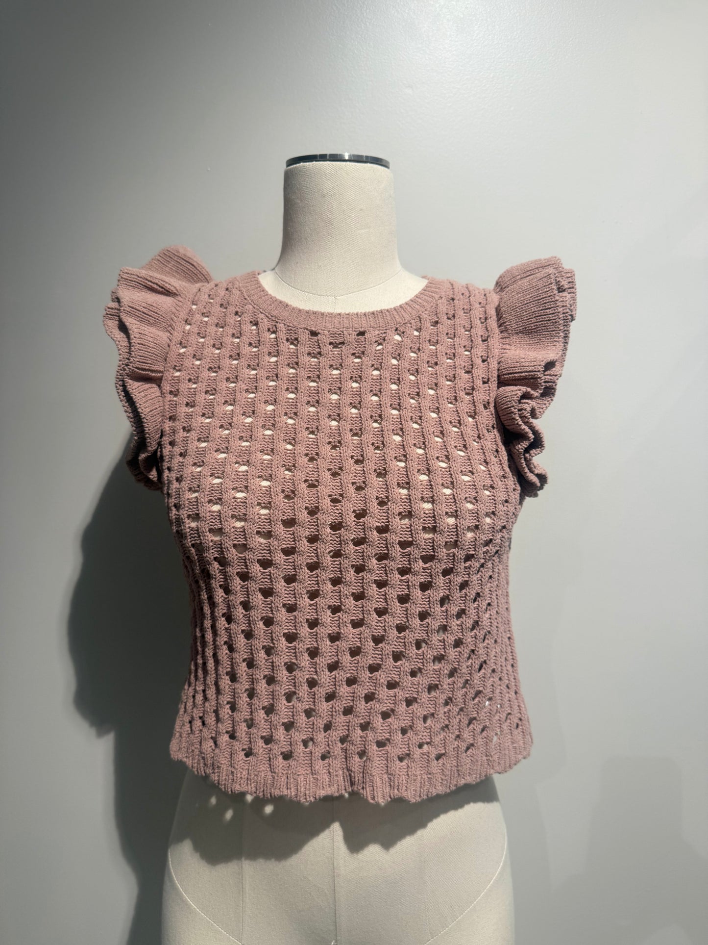 Ruffle Sleeve Knit Top