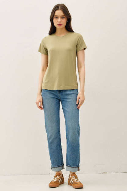NEW COLOR-BAMBOO/MODAL BASIC ROUND NECK T-SHIRT