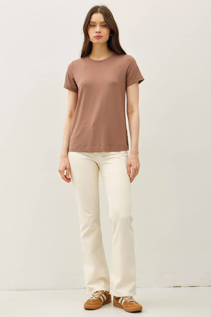 NEW COLOR-BAMBOO/MODAL BASIC ROUND NECK T-SHIRT