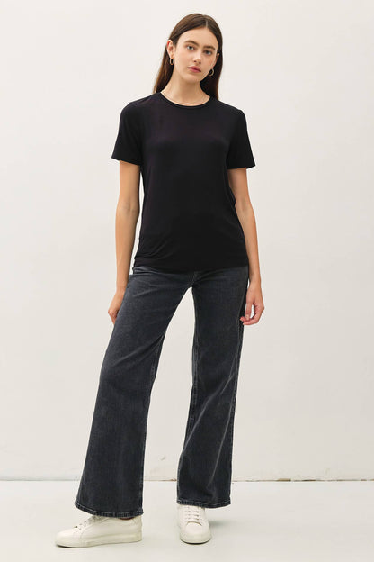 NEW COLOR-BAMBOO/MODAL BASIC ROUND NECK T-SHIRT