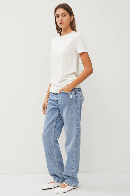 NEW COLOR-BAMBOO/MODAL BASIC ROUND NECK T-SHIRT