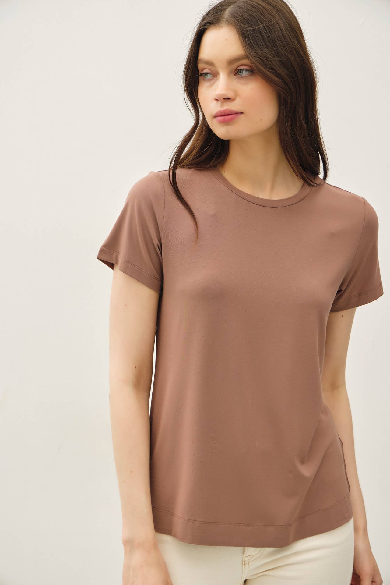 NEW COLOR-BAMBOO/MODAL BASIC ROUND NECK T-SHIRT