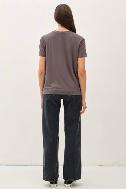 NEW COLOR-BAMBOO/MODAL BASIC ROUND NECK T-SHIRT