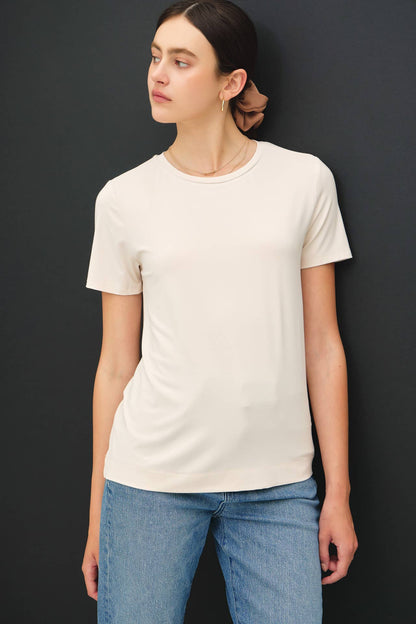 NEW COLOR-BAMBOO/MODAL BASIC ROUND NECK T-SHIRT