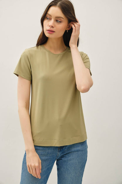 NEW COLOR-BAMBOO/MODAL BASIC ROUND NECK T-SHIRT