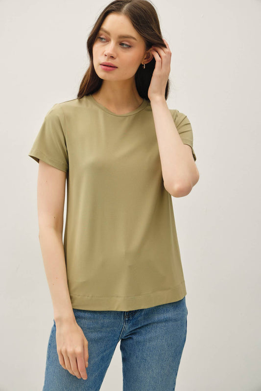 NEW COLOR-BAMBOO/MODAL BASIC ROUND NECK T-SHIRT
