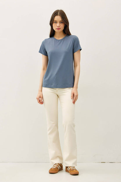 NEW COLOR-BAMBOO/MODAL BASIC ROUND NECK T-SHIRT