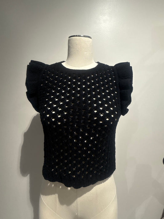 Ruffle Sleeve Knit Top