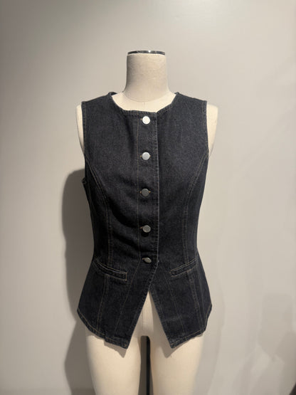 Button Denim Top