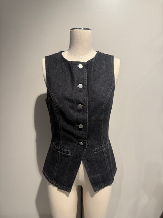 Button Denim Top