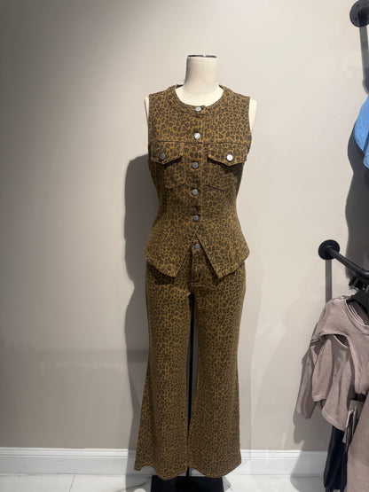 Animal Print Denim set