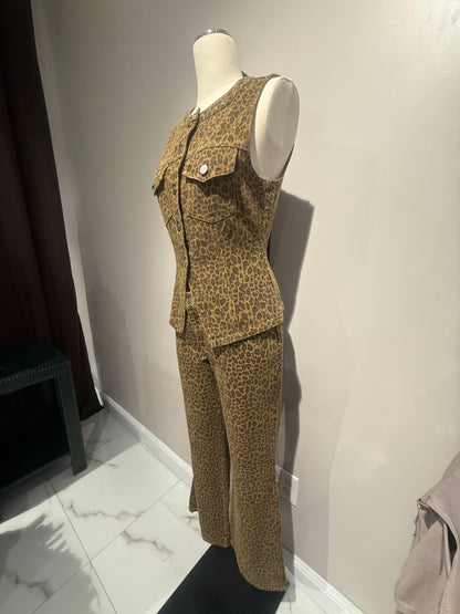Animal Print Denim set