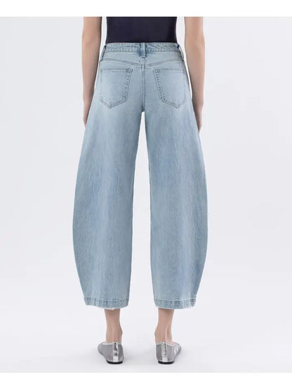 Island High Rise Front Seam Extreme Wide Barrel Leg Jeans