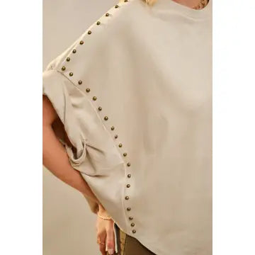 Faux Suede Studded Tee