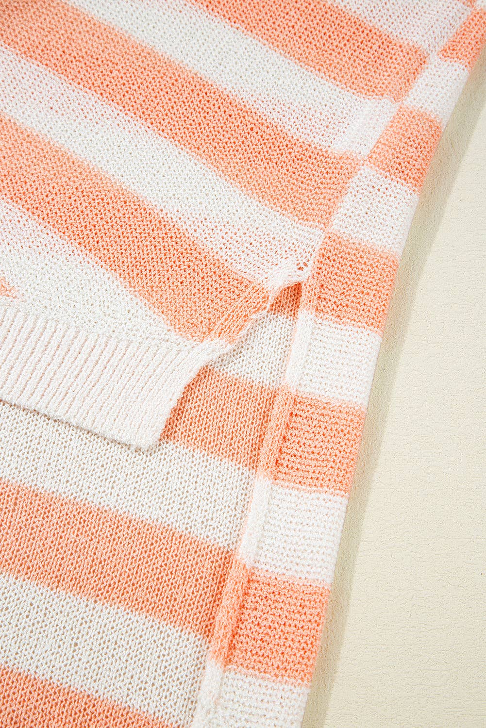 Beige USA Flag Notched Neckline Loose Sweater Vest