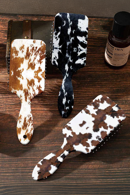 Chestnut Cow Print Long Handle Air Cushion Comb