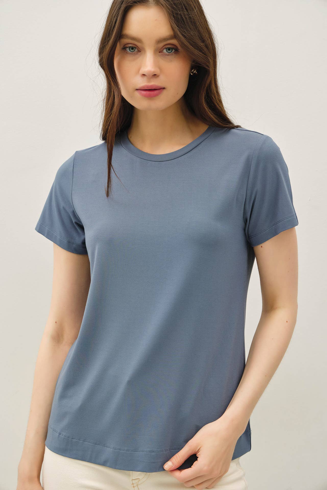 NEW COLOR-BAMBOO/MODAL BASIC ROUND NECK T-SHIRT