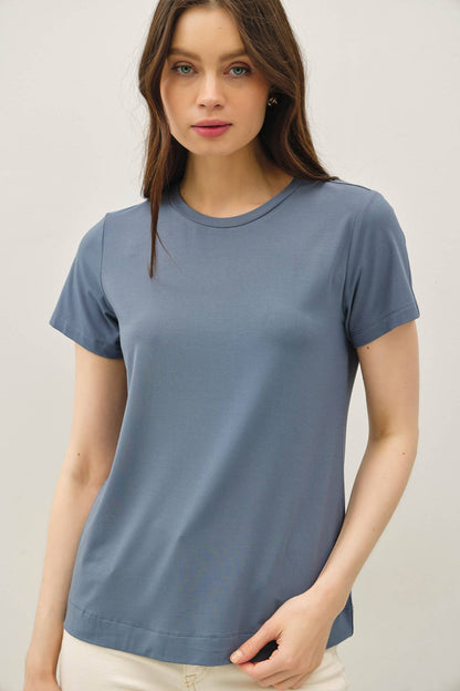 NEW COLOR-BAMBOO/MODAL BASIC ROUND NECK T-SHIRT