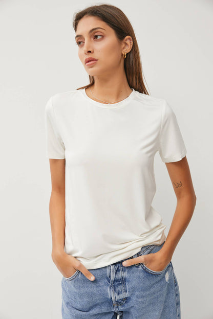 NEW COLOR-BAMBOO/MODAL BASIC ROUND NECK T-SHIRT
