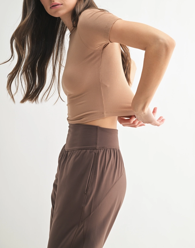 Essential Micro-Ribbed Athleisure Baby Tee